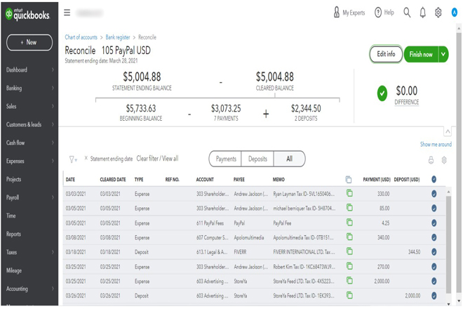 QuickBooks Bookkeeping-Accounting-Bank Reconciliation-Cleanup-Catchup